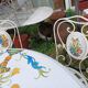 Garden furniture. Wrought iron and ceramic. Italian handcrafted.