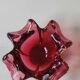 Vide poche forme florale/Corolle. Murano Italie/Chambord par Fratelli Toso. En verre soufflé rose. Diam 18 cm