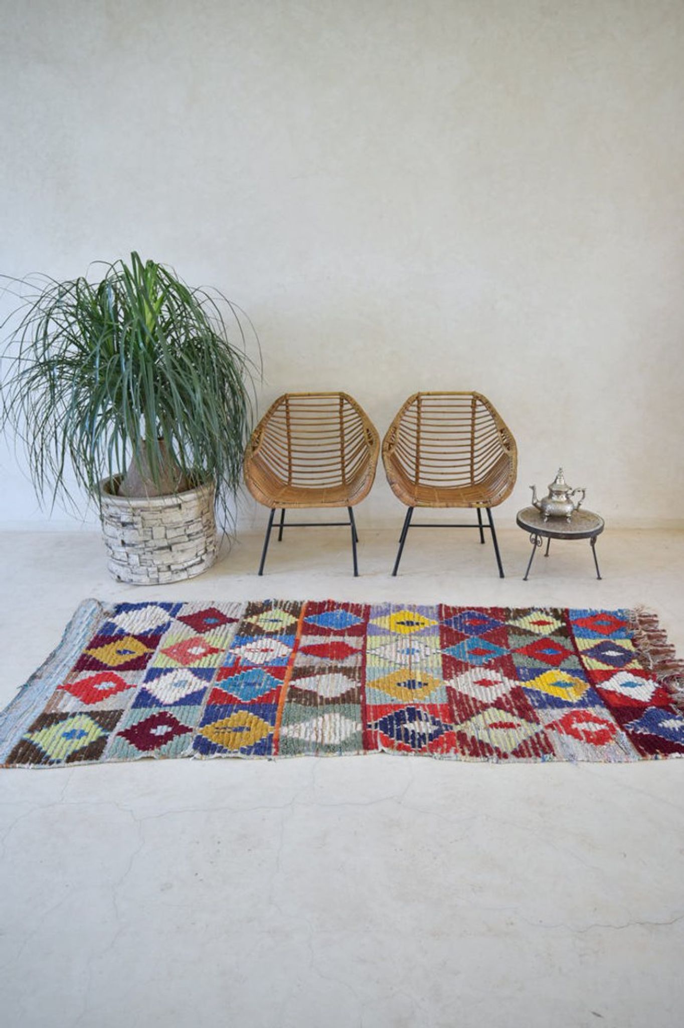 Carpet Moroccan Boucherouite 200 cm x 90cm