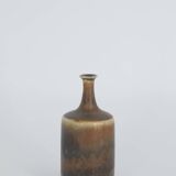 Small Mid-Century Scandinavian Modern Collectible Earthy Brown Stoneware Vase by G. Borg, Set of 3