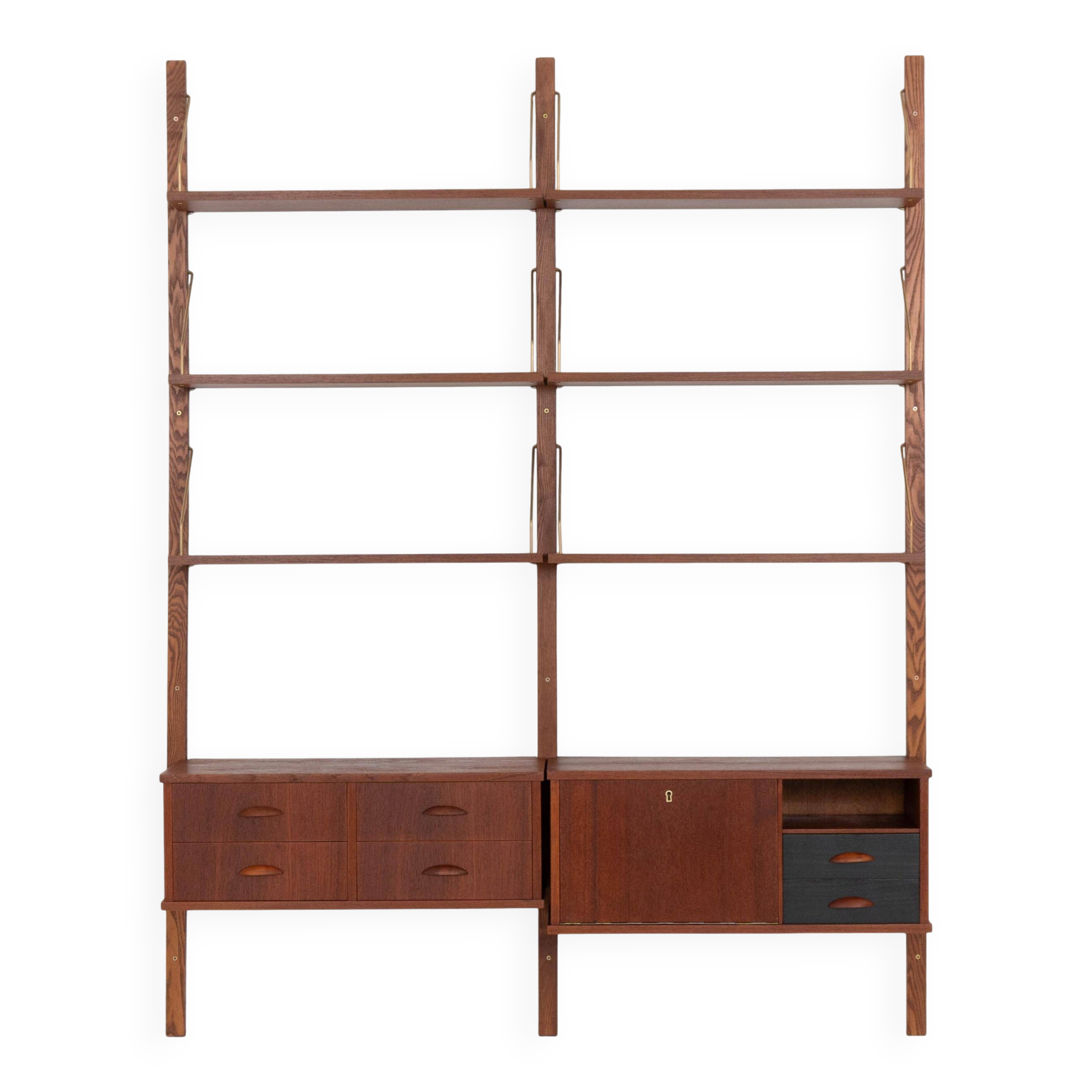 Teak modular shelving unit, Danish design, 1960s, made in Denmark