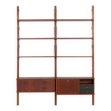 Teak modular shelving unit, Danish design, 1960s, made in Denmark