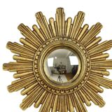 Vintage Sunburst Mirror Gold Convex 24cm