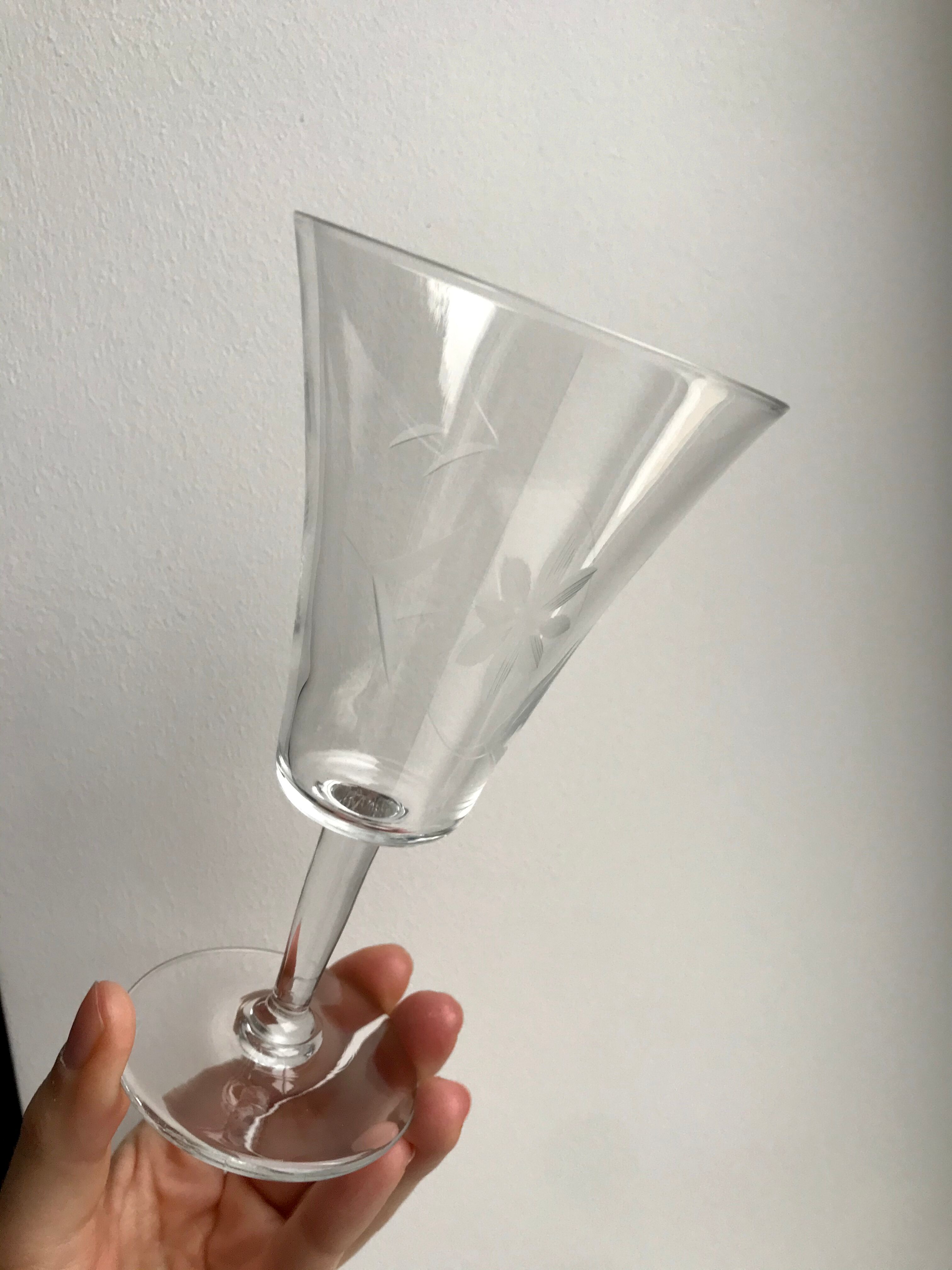 Set of 7 glasses of wine / crystal water 60s