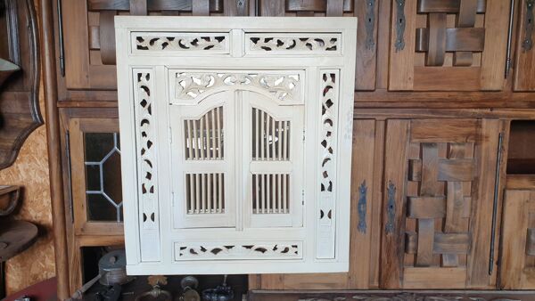 Cadre miroir avec porte - style nord africain moucharabieh - XXè