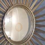 Mirror sun with witch's eye, silver color diameter 70 cm