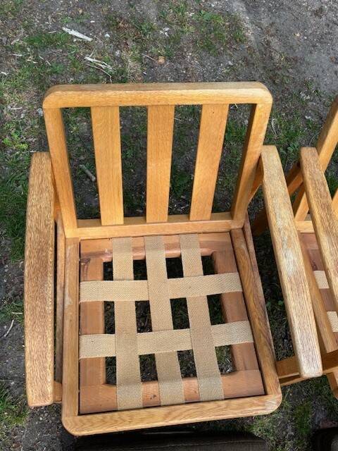 pair of oak armchairs - Sweden 1960s