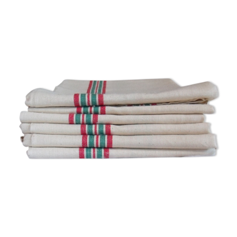Set of 6 rags nine metis samaritaine paris blue flower