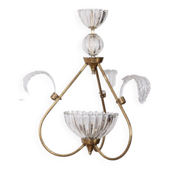 Vintage 1950s chandelier in murano glass, italian design
