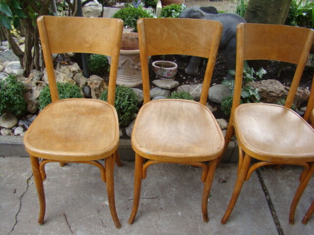 Lot of six old bistro chairs