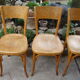 Lot of six old bistro chairs