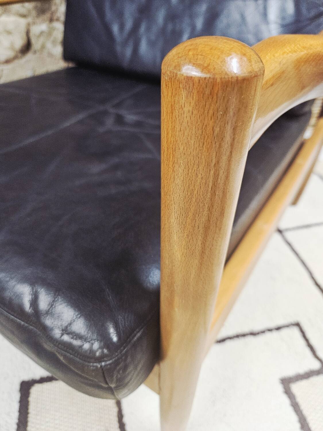 Paire de faureuil Scandinave cuir 1970"