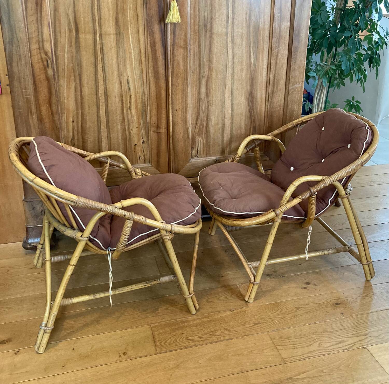 Mid-20th century rattan lounge for garden, terrace, veranda, etc.