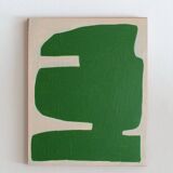 Green abstract on canvas