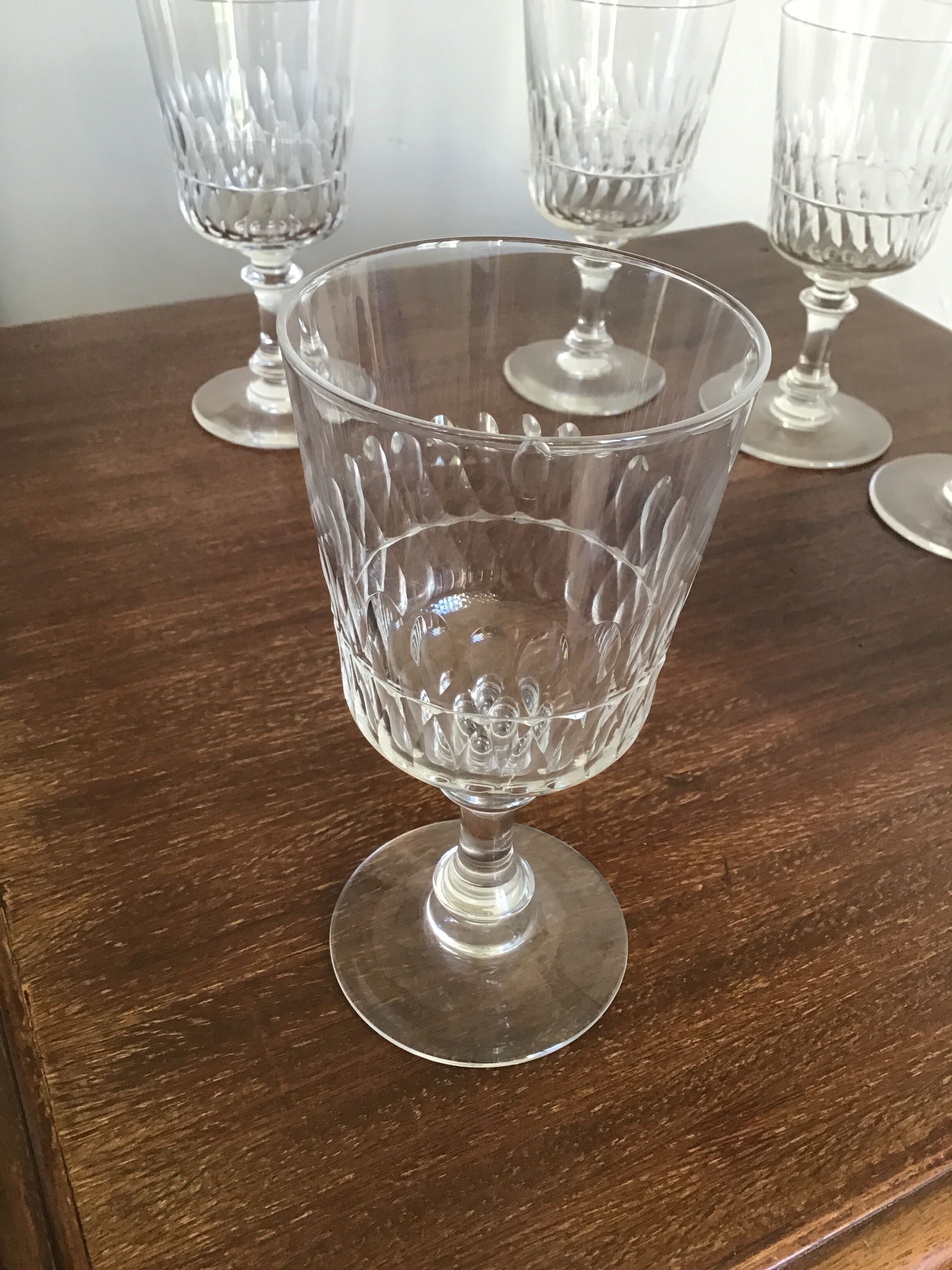 Lot of 6 crystal walking glasses