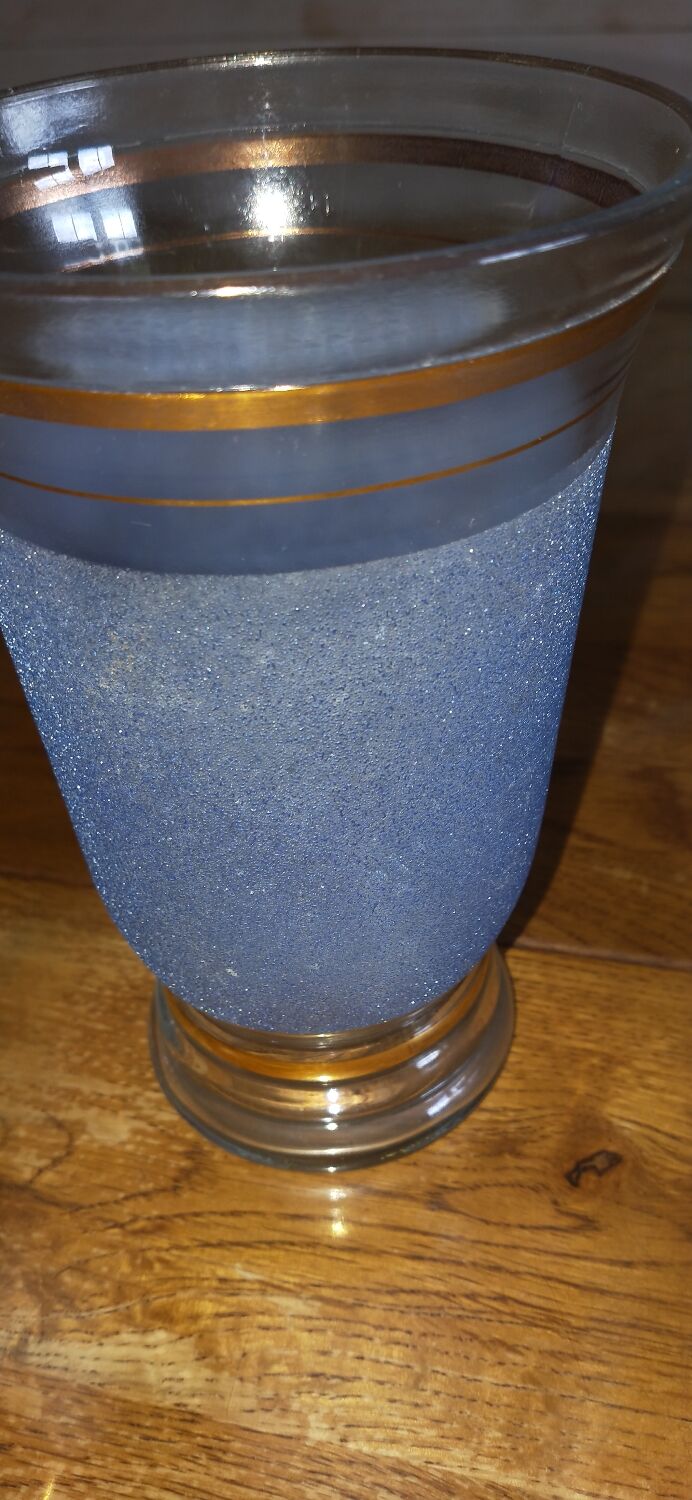 Blue granite vase