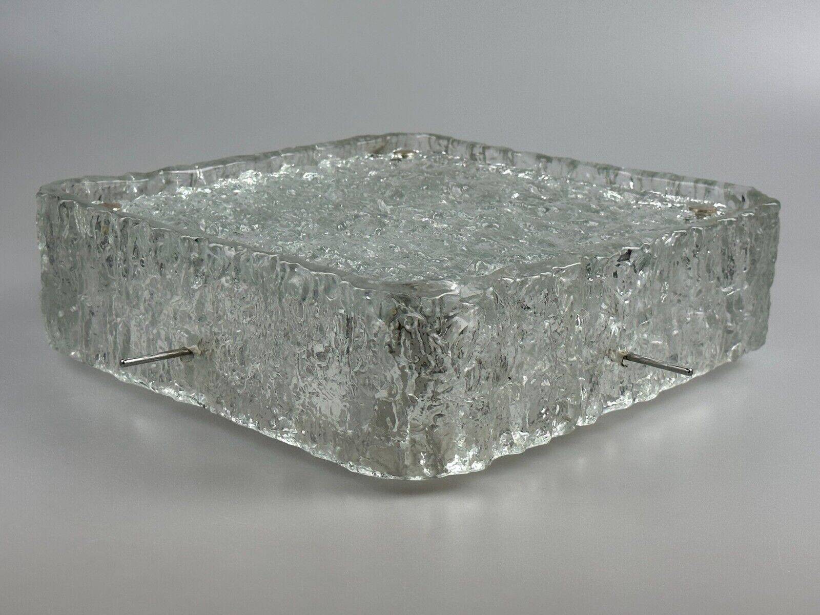 60s 70s ice glass flush mount ceiling lamp by Kaiser Leuchten Germany