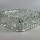 60s 70s ice glass flush mount ceiling lamp by Kaiser Leuchten Germany