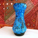 Large vintage seafoam blue artisanal vase