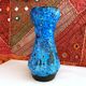 Large vintage seafoam blue artisanal vase