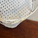 White perforated metal side table