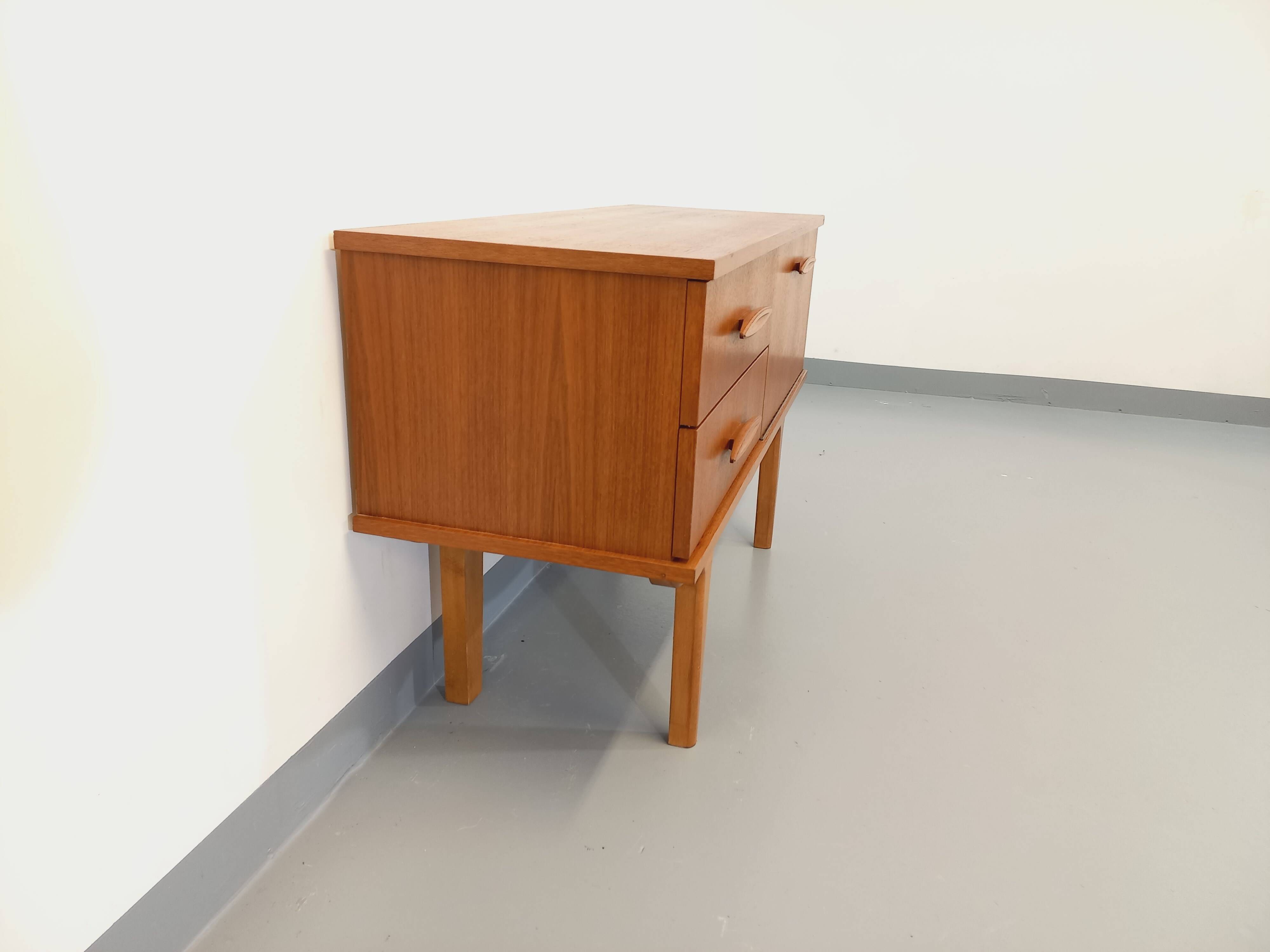 Small vintage Scandinavian teak sideboard from the 60s