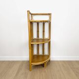 1960s rattan corner shelf