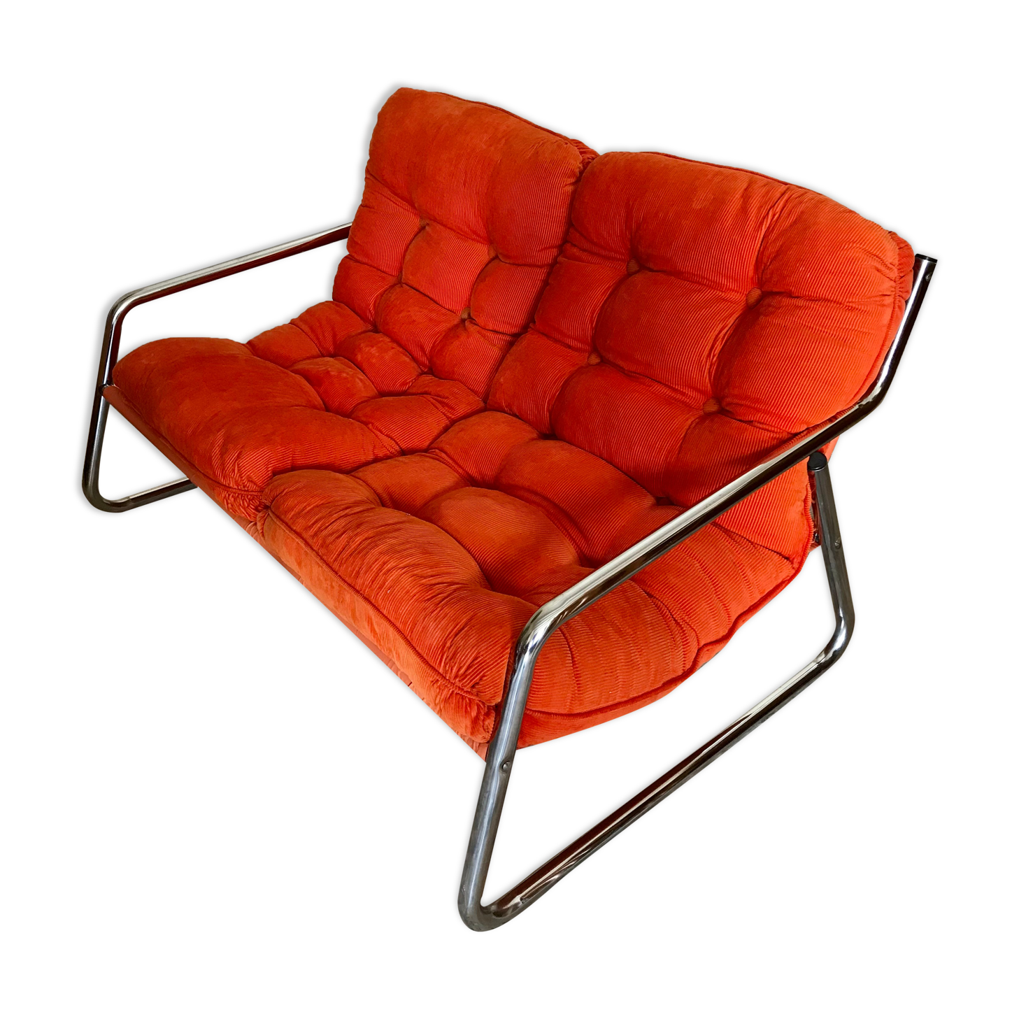 Vintage sofa 1970's pop tubing chrome