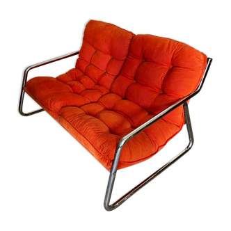 Vintage sofa 1970's pop tubing chrome