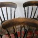 Antique set of 4 farmhouse patinated oak dining chairs, 19th century
