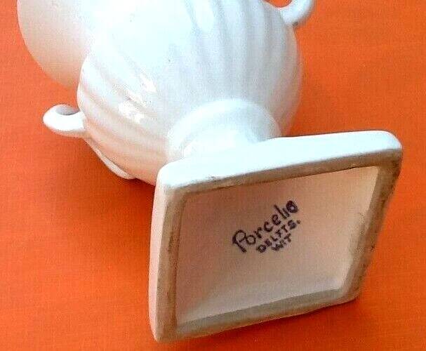 White Delf ceramic vase