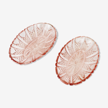 Lot de 2 ramequins en verre rose