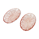 Lot of 2 pink glass ramekins