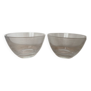 Pair of modernist salad bowls in Scandinavian style.