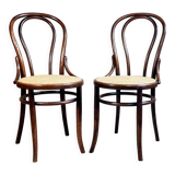 Pair of chairs bistrot Fischel n°18 of 1900 ca