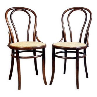 Pair of chairs bistrot Fischel n°18 of 1900 ca