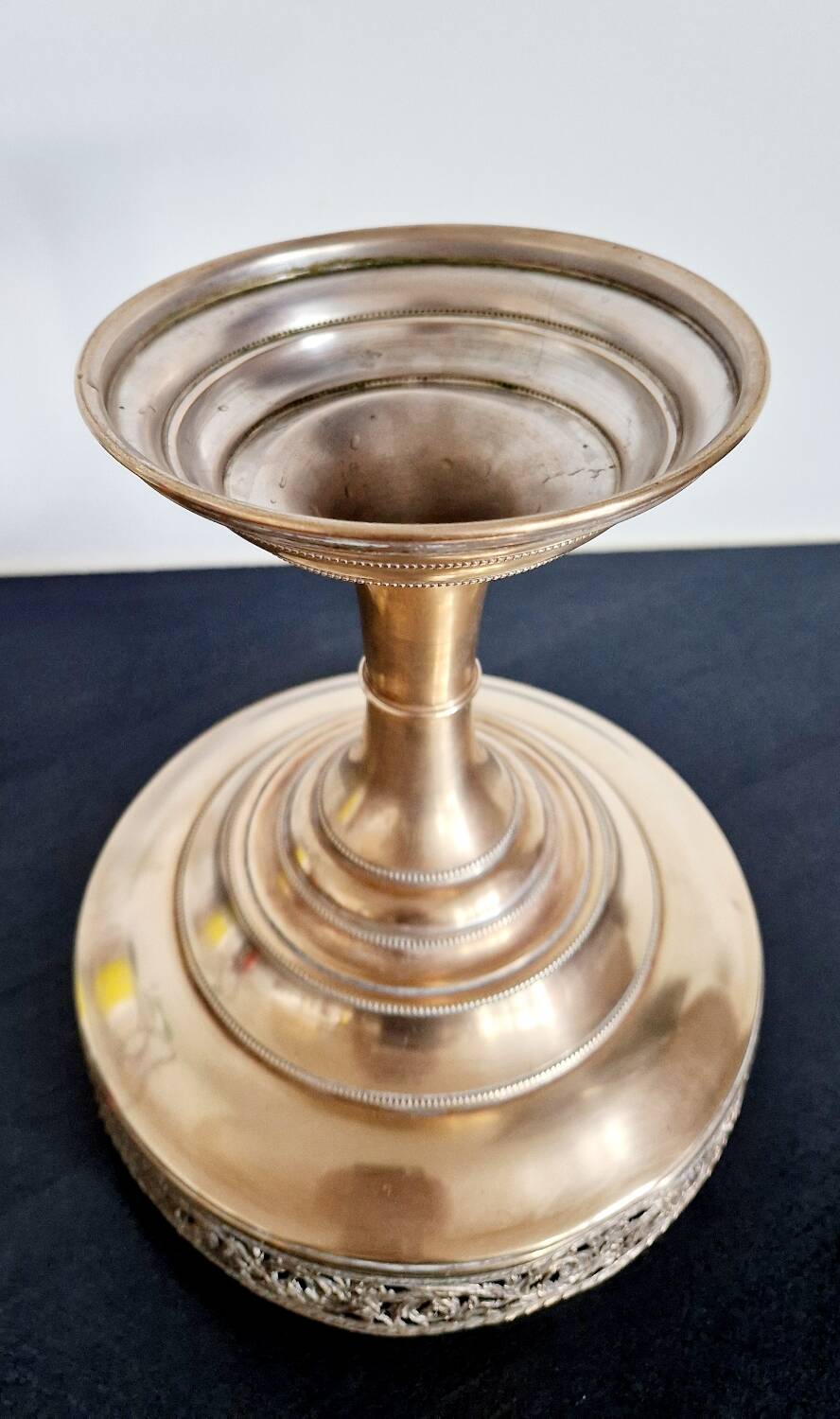 Gold-plated metal footed cup from the early 20th century