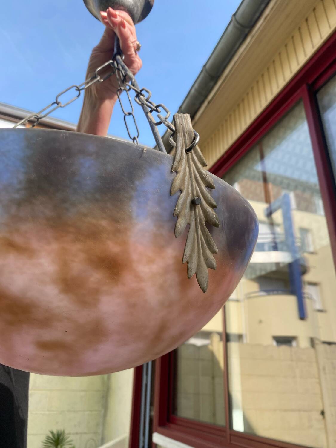 Vintage glass paste pendant