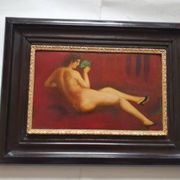Oil Painting of a Nude Woman from the Mid-20th Century