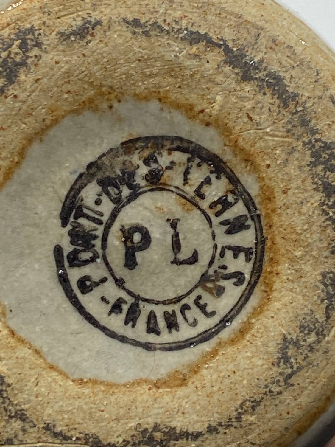 Old jam pot, stoneware, Paul Langeron, Pont des Vernes,