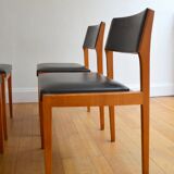 Suite of 4 Scandinavian chairs vintage Teck 960s