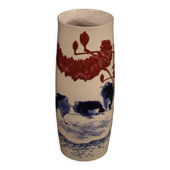 Vase chinois en céramique avec paysage