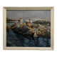 Tableau scène de bord de mer XXe