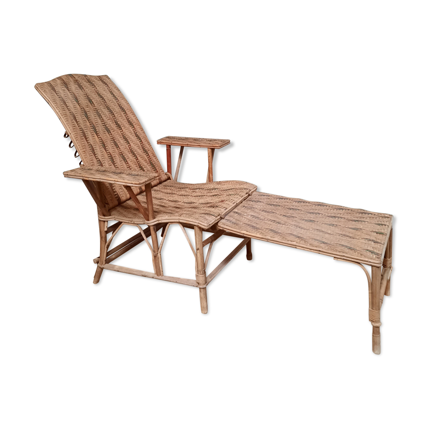 Chaise longue en osier d epoque 1900