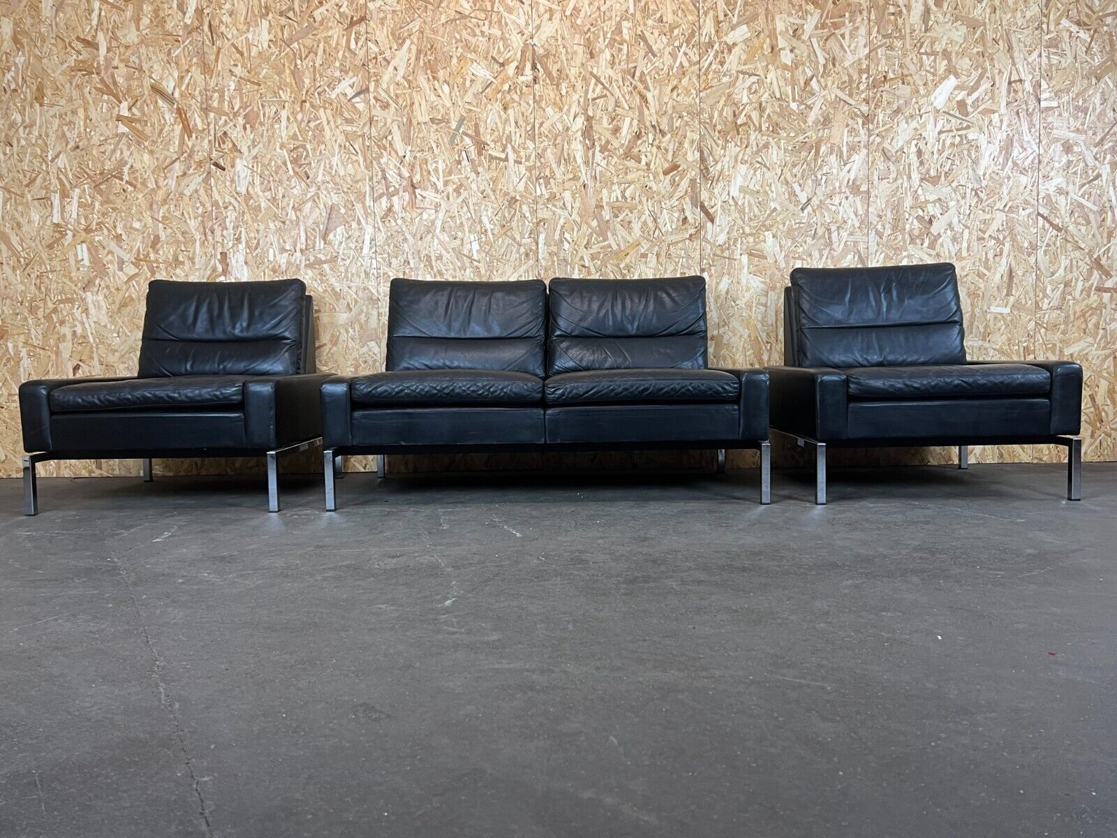 60s 70s sofa and 2 armchairs by Hans Peter Piehl for Wilkhahn leather sofa design