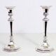 Pair of silver-plated metal candlesticks, BMF 1960