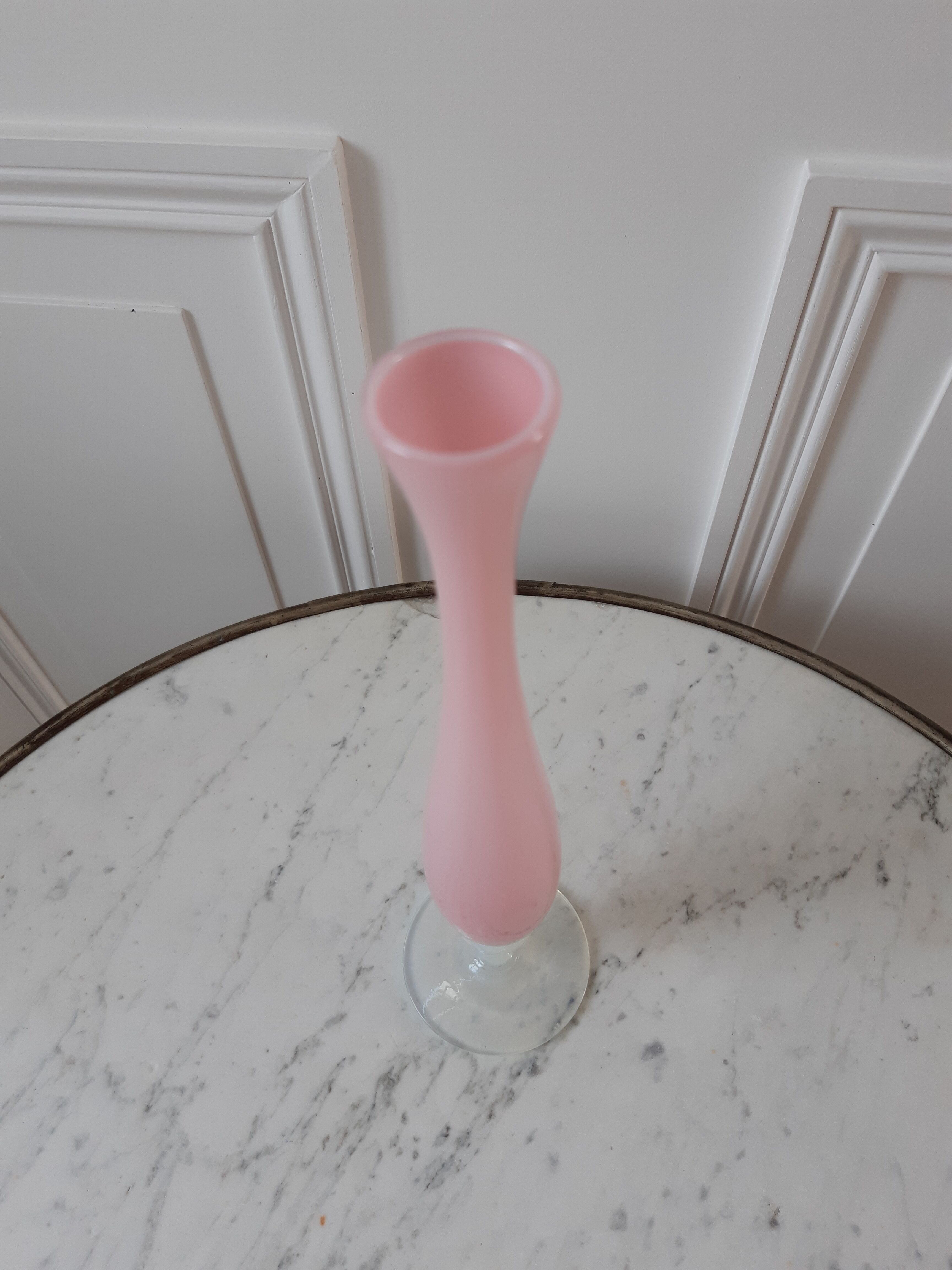 Pink opaline vase 50s-60s