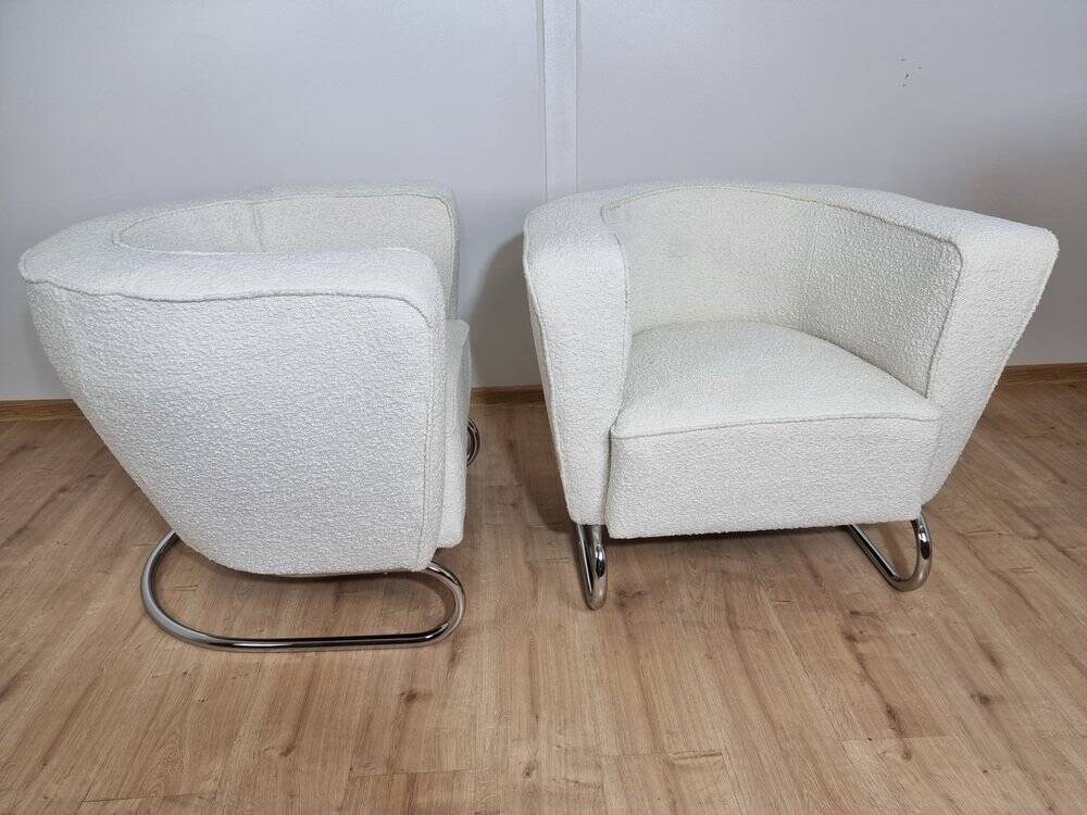 Fauteuils Chromés par Jindrich Halabala, Set de 2