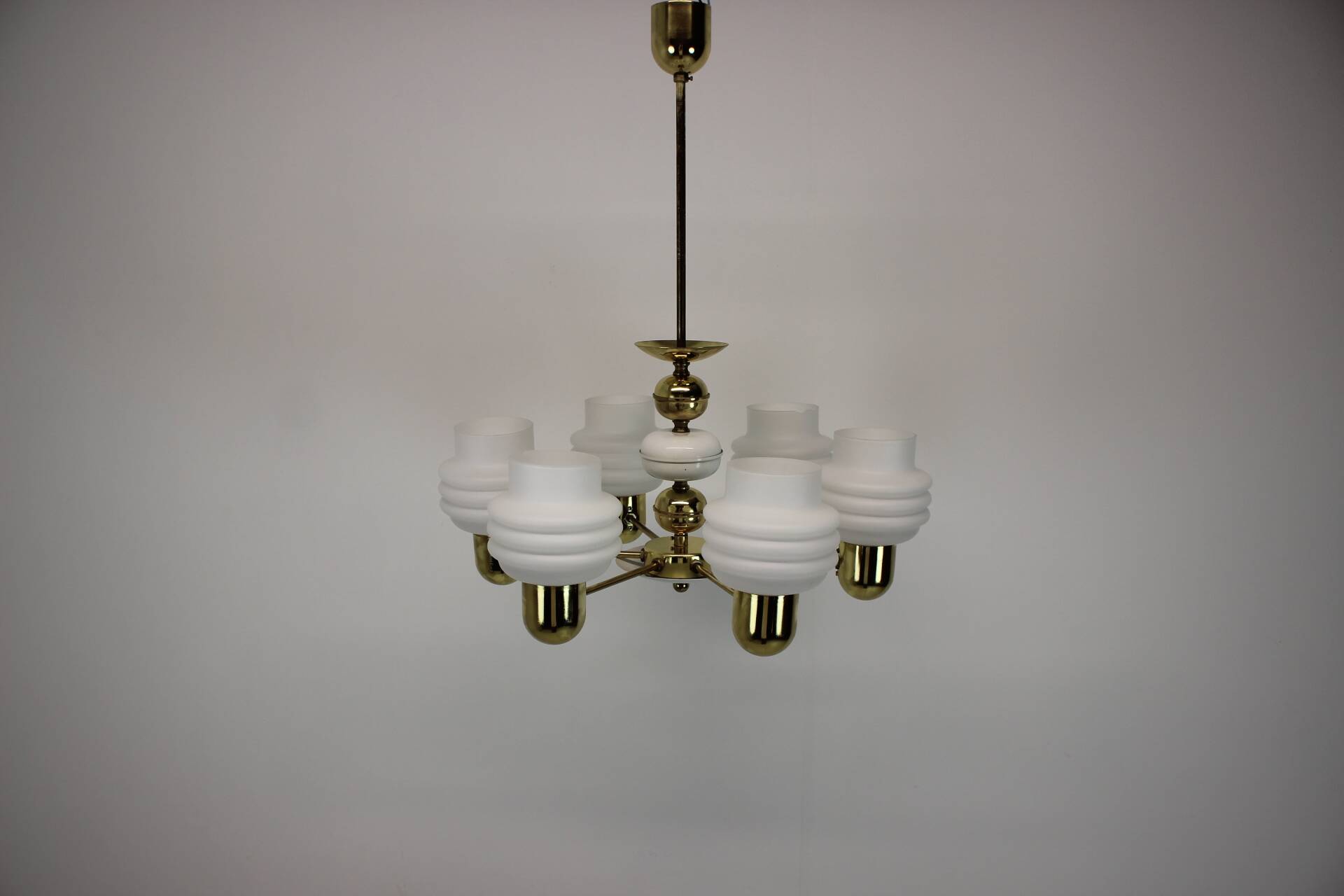Golden Chandelier by Kamenicky Senov, 1970s, Czechoslovakia