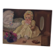 Oil on panel vintage 1930/1950 doll portrait